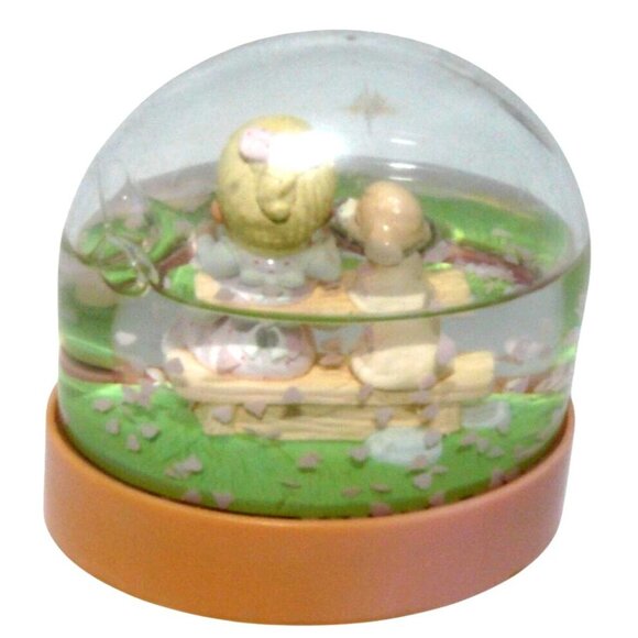 Precious Moments "Love Is Sharing" Snow Globe Ball Girl & Dog Figurine Vintage - Picture 2 of 4